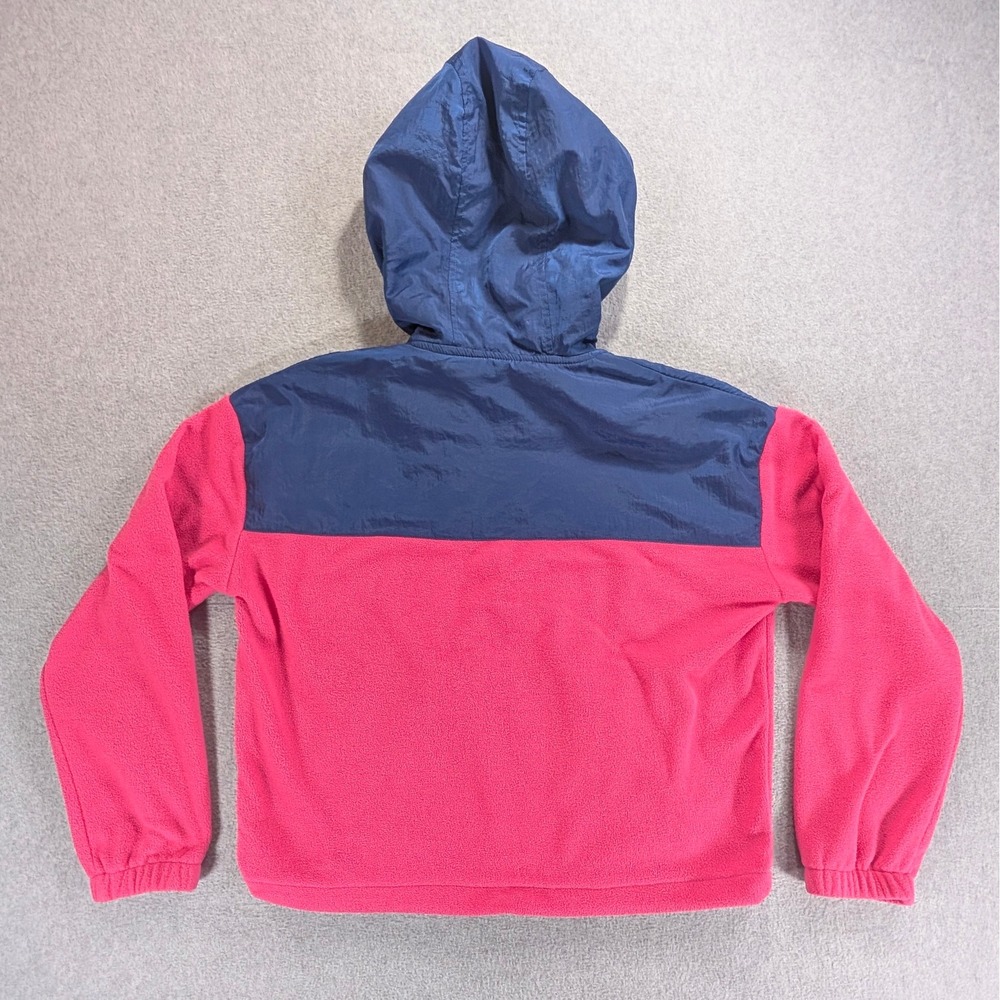 Tommy Hilfiger Sport Pink Navy Fleece Quarter Zip Hoodie Reflective Women Small - Picture 7 of 7